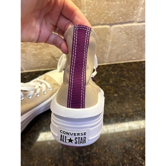 Converse Chuck Taylor All Star Move Hi Platform Beige Sneakers Women’s 7 EUC - Picture 8 of 8